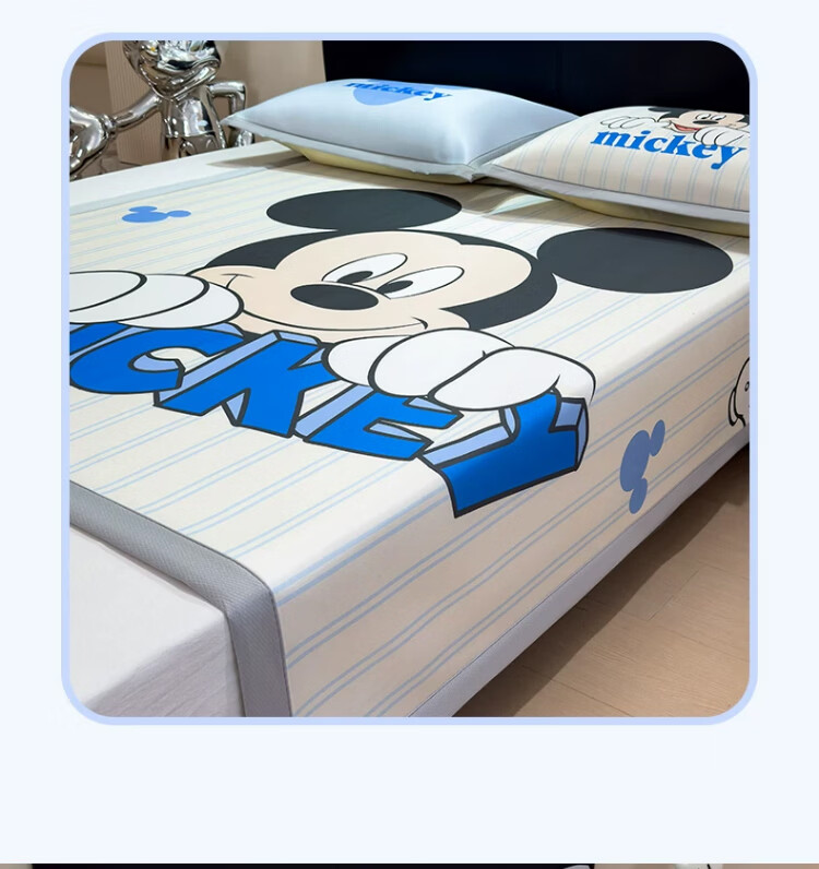 Disney Summer Ice Silk Cooling Mat Cartoon Mickey Air Conditioning Soft Mat 180x200cm Home Machine Washable Cooling Air Conditioner Pad 4