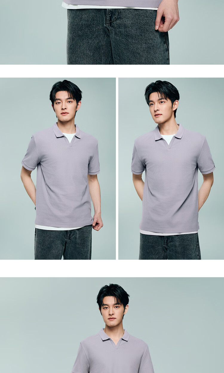 Giordano 2026 Summer Black Technology Cooling Sun Protection Seagull Collar V-Neck Short Sleeve Polo Shirt Men 13016220 18