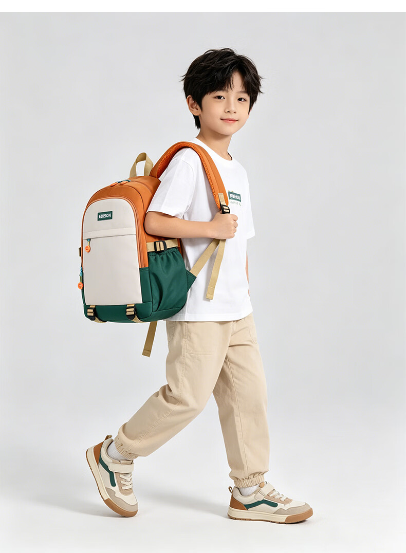 Edison Elementary School Backpack for Grades 1-3 Lightweight Large Capacity Water-Resistant Spring and Autumn Field Trip Study Backpack L08-1 13