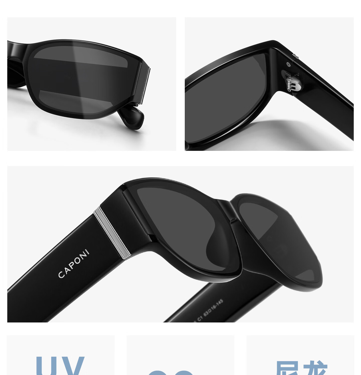 CAPONI Cat Eye Sunglasses for Women 2026 New UV400 Vintage Driving Sun Glasses UV Protection 3