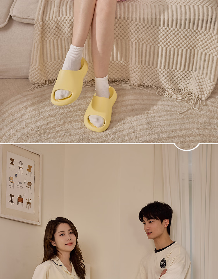 Puxi Leap Thick-Soled Slippers Women Soft Cushion Indoor Non-Slip Slippers Men Recycled Gray Size 44-45 9