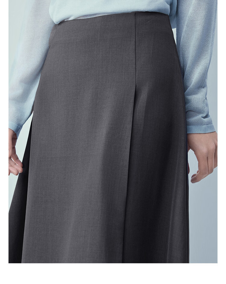 Giordano Women's Skirt 2026 New Solid Color Simple Commuter Pleated A-Line Midi Skirt 13466313 6