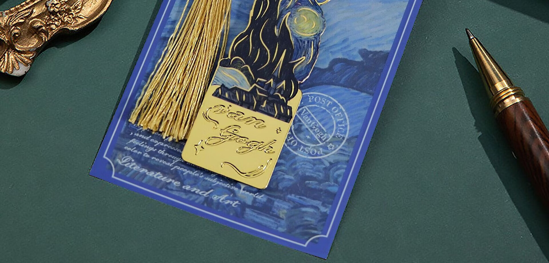 Tianshun Oil Painting Bookmark Premium Exquisite Metal Van Gogh Bookmark Classical Creative High-Value Birthday Gift for Girls Cultural and Creative Student School Reward Simple Packaging Blooming Apr 14