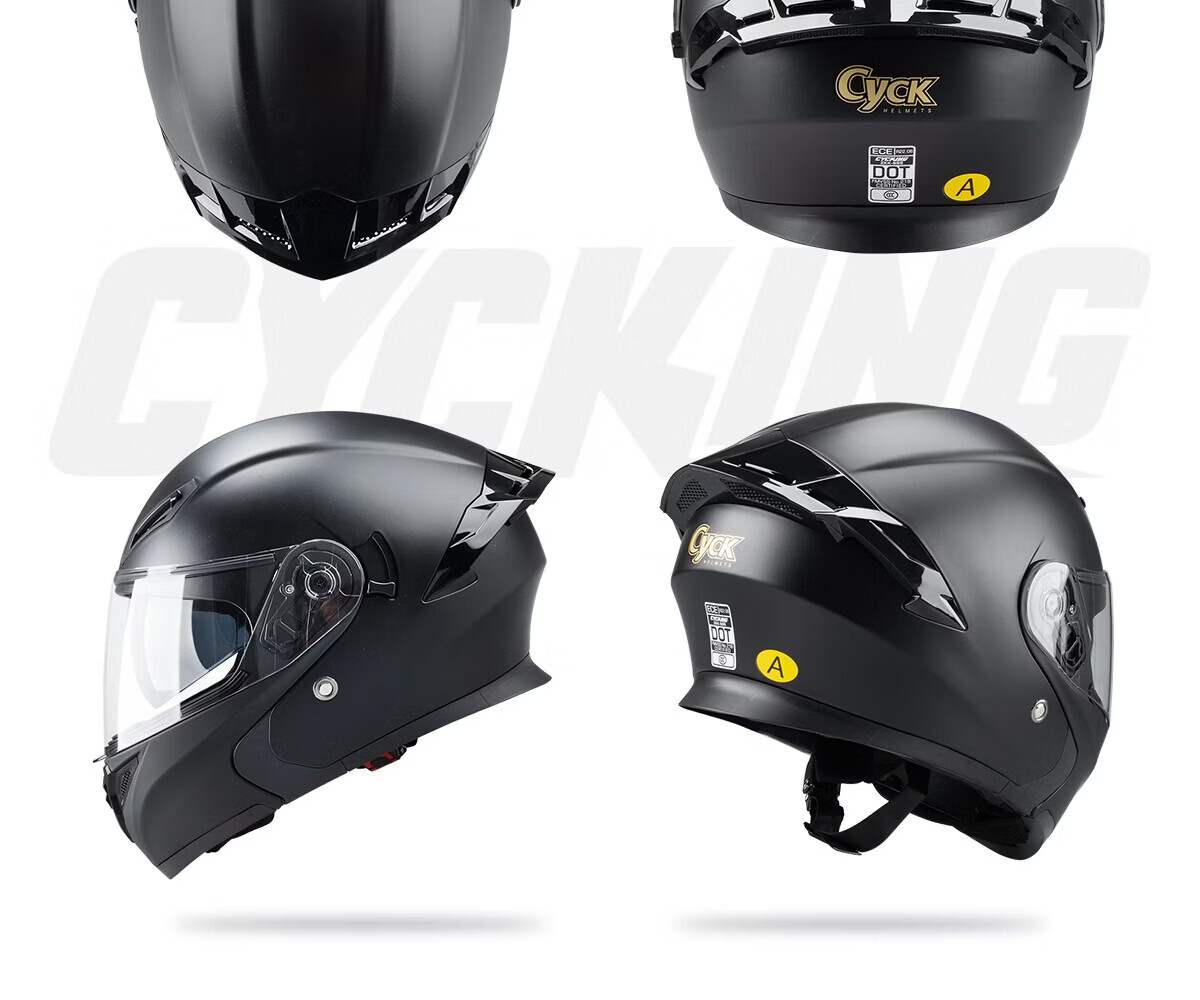 CYCKING Motorcycle Helmet with 3C Certification, Dual Visors, Bluetooth Headset, Unisex Four-Season Riding Full-Face Safety Helmet 24