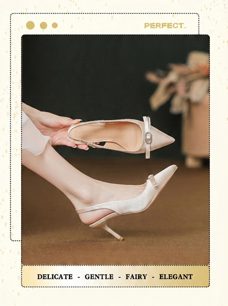 FOOTOPPO Suede High Heels Women Comfortable Non-Slip Black Stiletto Sandals Elegant Pointed Toe High Heels 5