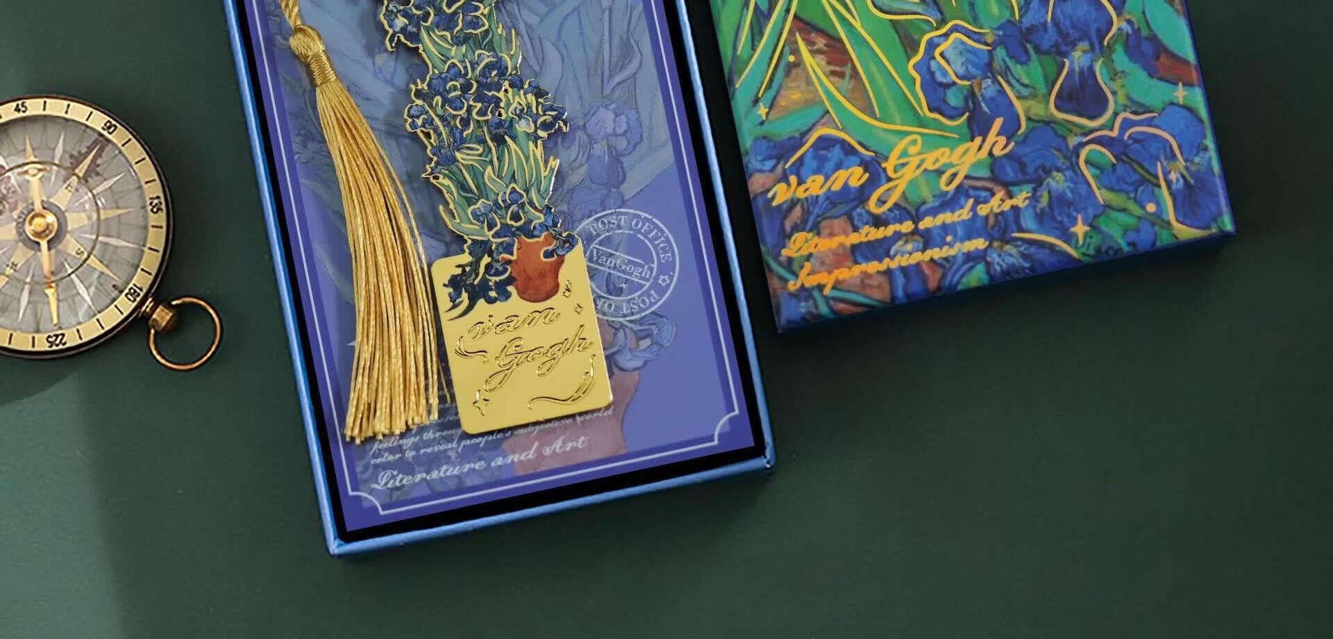 Tianshun Oil Painting Bookmark Premium Exquisite Metal Van Gogh Bookmark Classical Creative High-Value Birthday Gift for Girls Cultural and Creative Student School Reward Simple Packaging Blooming Apr 10