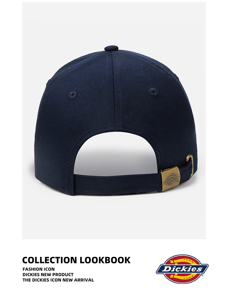 Dickies Unisex New Letter Baseball Cap Large Head Circumference Simple Sunshade Outdoor Sports Duckbill Hat Navy Blue 6