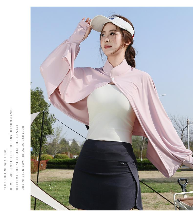 Combo Women's Ice Silk Cooling Sunscreen Jacket Short UV Protection Lightweight Skin Jacket for Summer Outdoor Fishing 18
