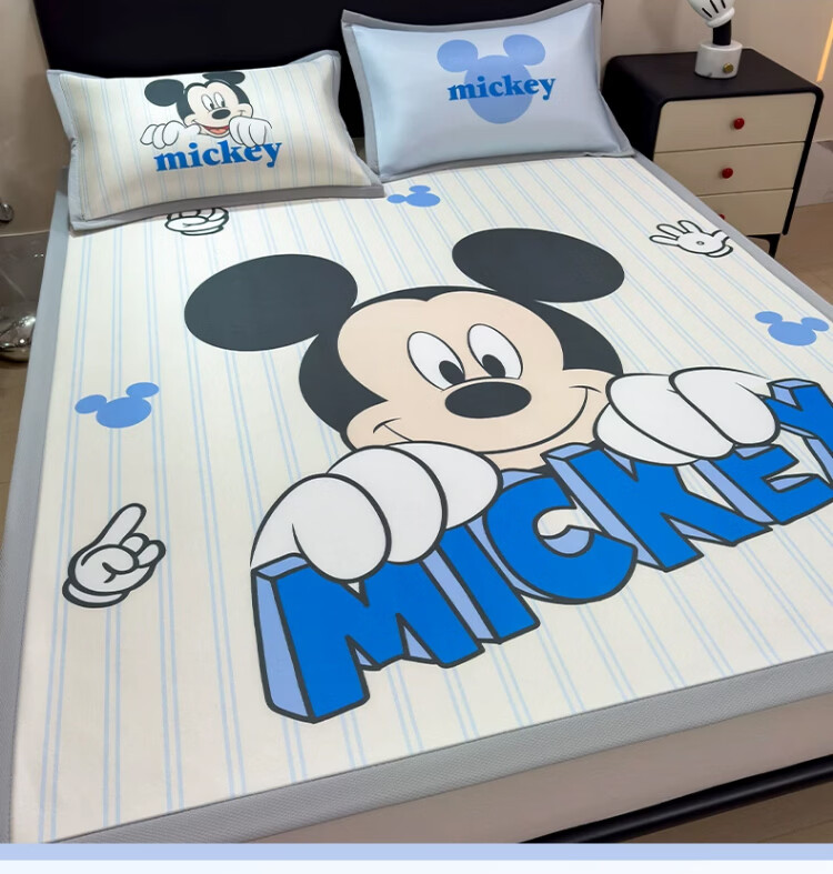 Disney Summer Ice Silk Cooling Mat Cartoon Mickey Air Conditioning Soft Mat 180x200cm Home Machine Washable Cooling Air Conditioner Pad 5