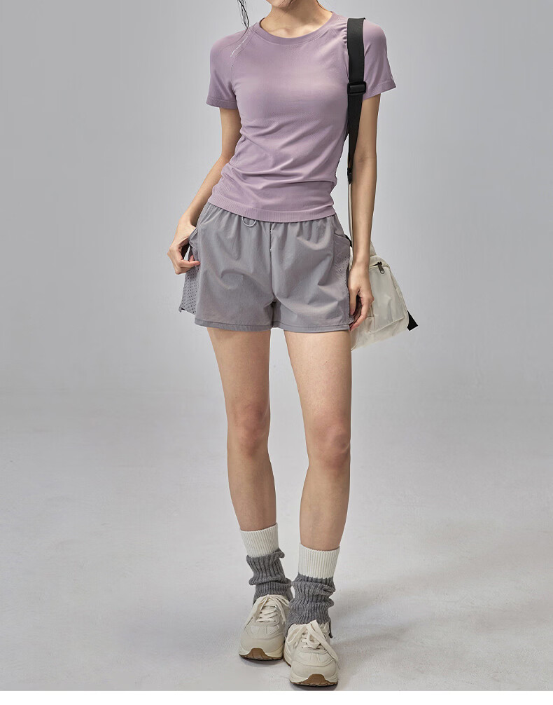 Women's Slim Fit Quick-Dry Short Sleeve Yoga T-Shirt for Pilates Training Running Fitness 14