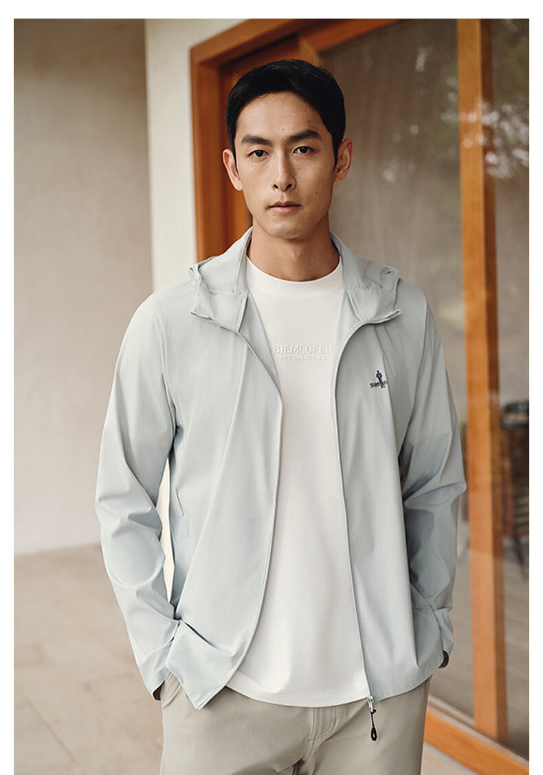 Biyinlefen [Original Yarn Sun Protection Cooling] 2026 Spring Summer New Men's Casual Jacket Outdoor Commuting Sun Protection Coat 2