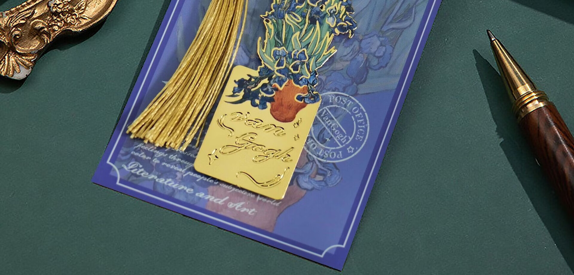 Tianshun Oil Painting Bookmark Premium Exquisite Metal Van Gogh Bookmark Classical Creative High-Value Birthday Gift for Girls Cultural and Creative Student School Reward Simple Packaging Blooming Apr 18