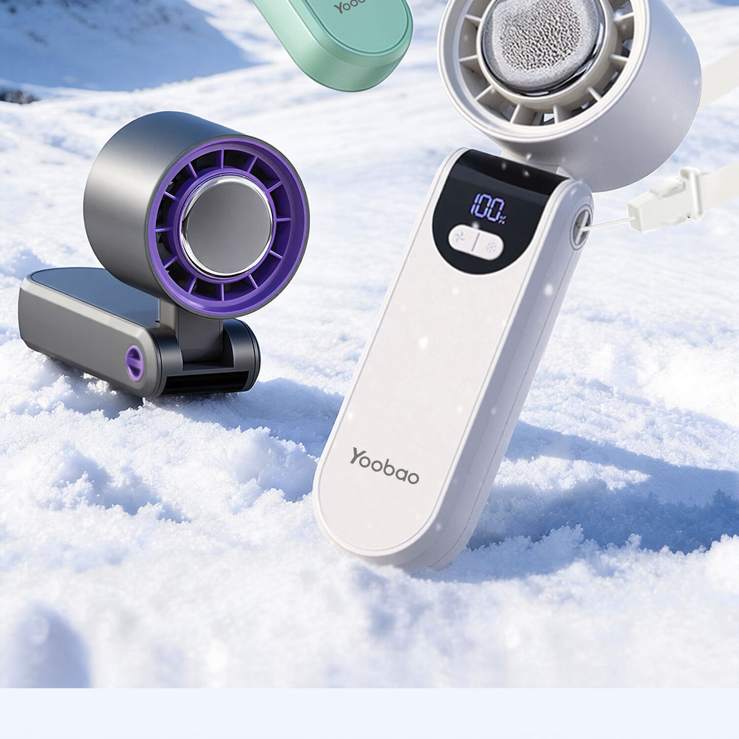 Yoobao Handheld Mini Fan, Semiconductor Cooling, Rechargeable, Long Battery Life, Foldable, Portable, Summer Outdoor Camping Cooling Device 2