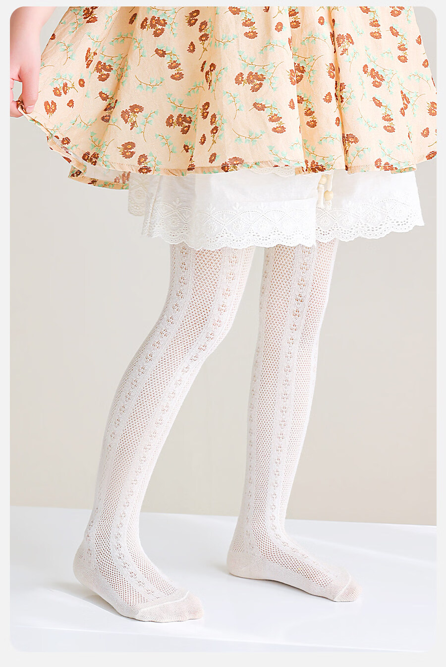 Bingxue Kapok Children's Tights Girls Summer Ultra-thin Mesh Dance Socks Pure White Anti-mosquito Stockings Baby Leggings 13
