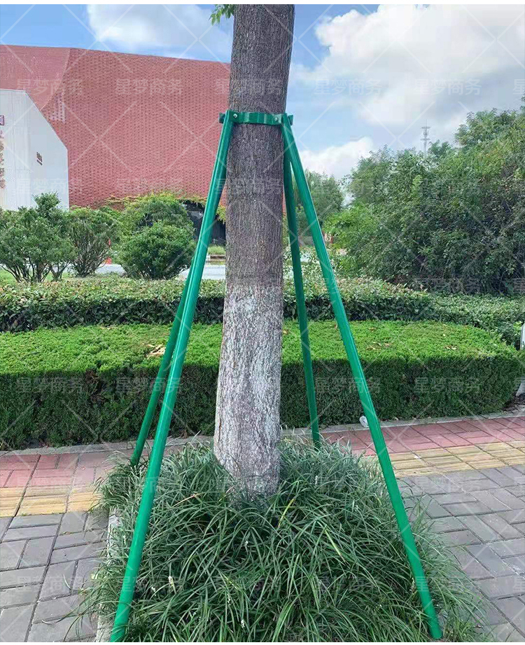 树木支撑架钢管固定器绿色大树支撑杆乔木防风抱箍园林树苗支撑绿色1