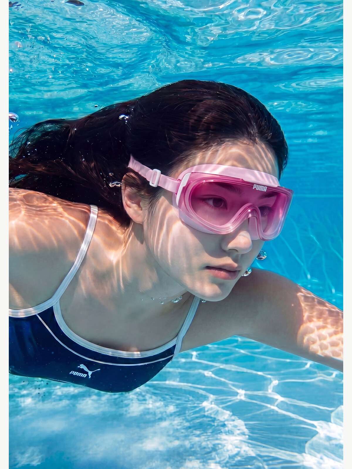 PUMA Adult Large Frame HD Anti-Fog Swimming Goggles UV Protection Eco-Friendly Soft Silicone Seamless Waterproof Goggles 24