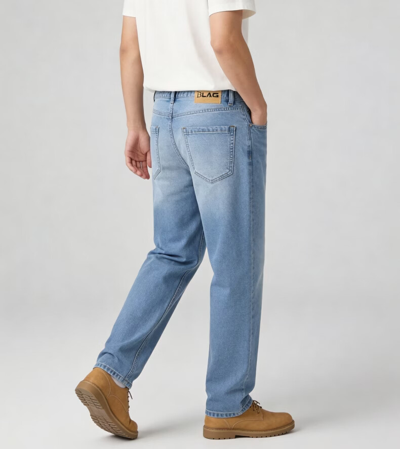 BLAG Tencel Summer Lightweight Lyocell Men's Loose Straight-Leg Jeans JD Self-Operated Pants 27