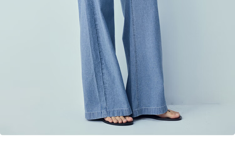 Giordano Women's Loose Fit Pants 2026 Summer Cotton Lightweight Drawstring Elastic Waist Wide Leg Jeans 05416335 16