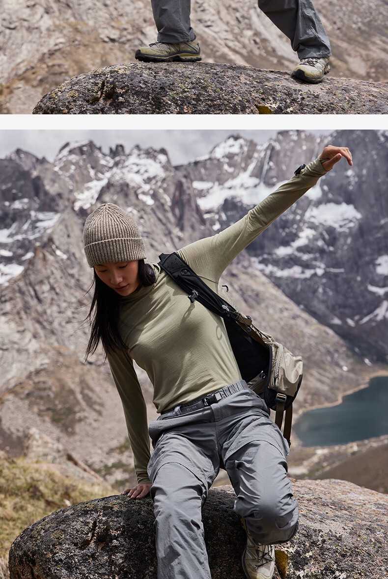 BEIN SPACE Summer New Women's Hiking Durable Water-Repellent Detachable Outdoor Long Pants Mountaineering Pants A080 Moon Shadow Gray L 15