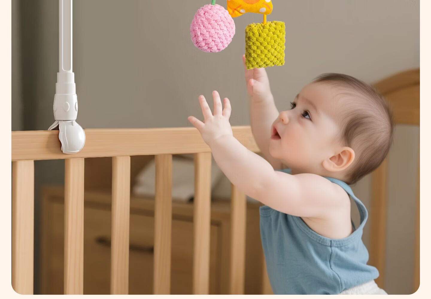Yisrui Bed Bell Stand Hanging DIY Bracket Rod Clamp for Stroller Diaper Table Crib Headboard Accessories 14