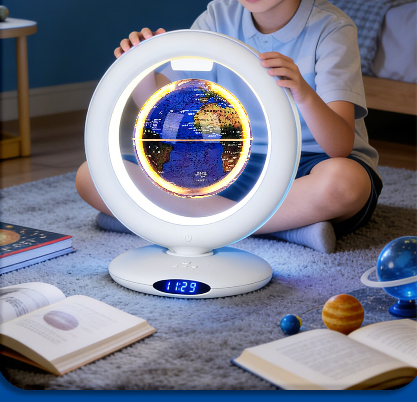 Blue Earth Bean Bag AI Magnetic Levitation Globe Smart Toy for Boys and Girls Ages 7-14 Birthday Children's Day Gift 6
