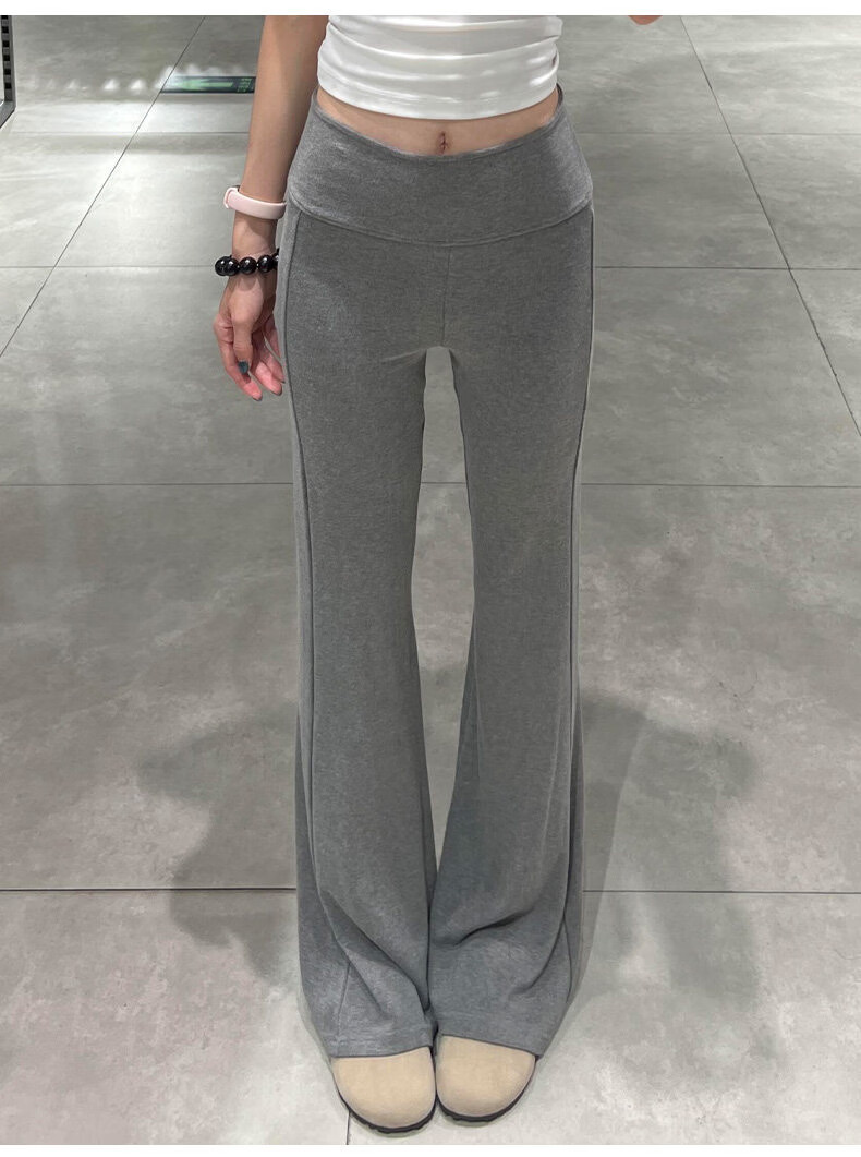Langsha Women's Thin Flared Pants Summer 2026 New American Style High Waist Slim Yoga Flared Sweatpants Draped Casual Sports Pants 16