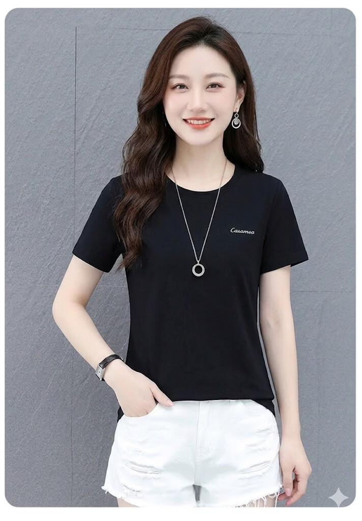 AEMAPE Summer Lightweight Breathable Comfortable Ice Silk Short Sleeve T-Shirt Women Trendy Loose Casual Solid Color Crew Neck Top 19