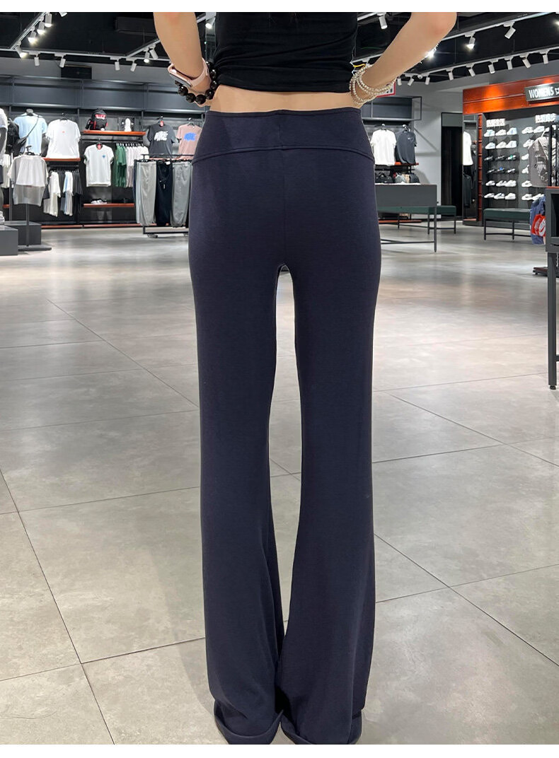 Langsha Women's Thin Flared Pants Summer 2026 New American Style High Waist Slim Yoga Flared Sweatpants Draped Casual Sports Pants 23