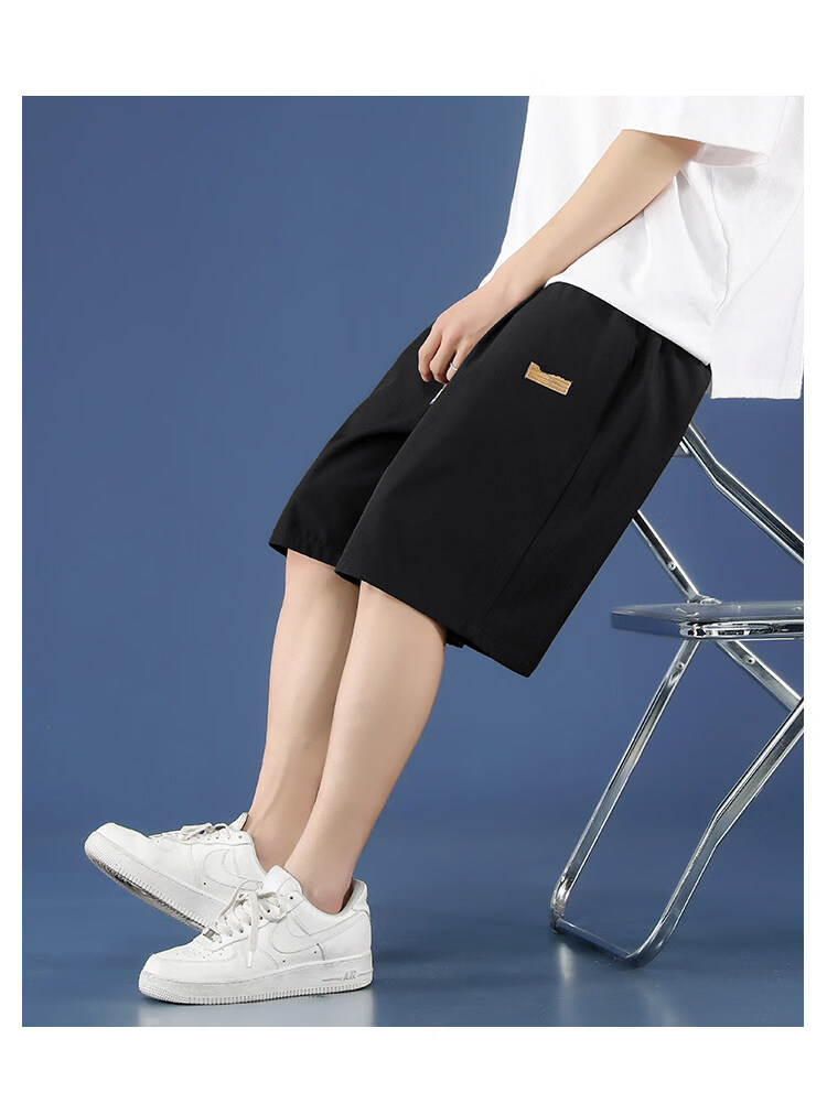 PLAYBOY Men's Ice Silk Shorts Summer Thin Breathable Loose Big Size Sports Basketball Quick-Dry Casual Five-Point Pants 12