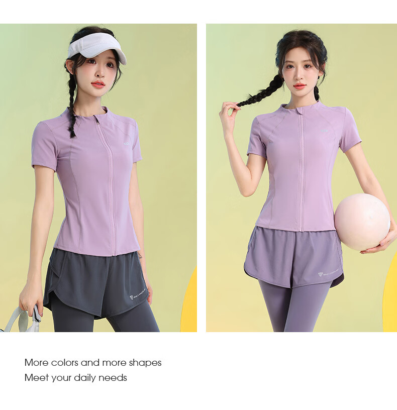 Baisirong Summer Yoga Set for Women Plus Size Loose Breathable Casual Running Sportswear Slim Fit Fitness Yoga Outfit 14