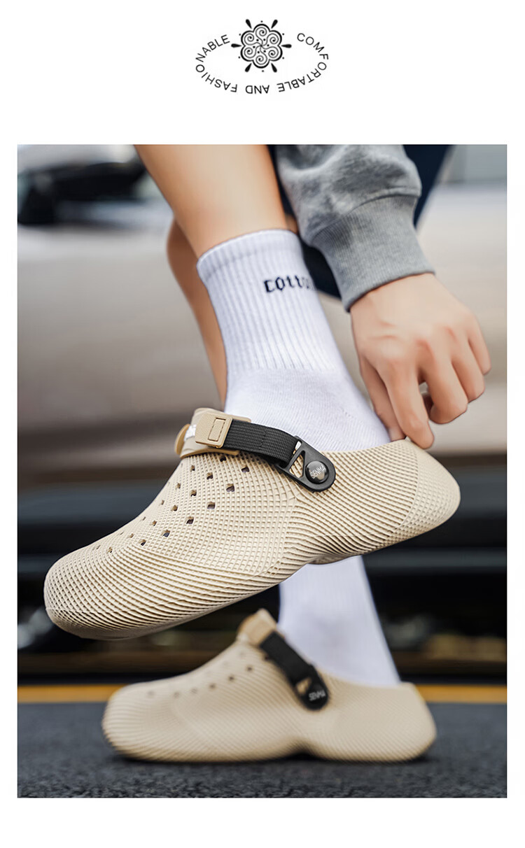 Senma Men's Summer 2026 New Anti-Slip Odor-Resistant Closed-Toe Clogs Outdoor Driving Dual-Use Sandals Beach Shoes 9