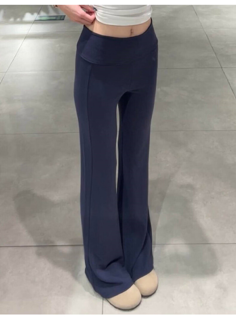 Langsha Women's Thin Flared Pants Summer 2026 New American Style High Waist Slim Yoga Flared Sweatpants Draped Casual Sports Pants 19