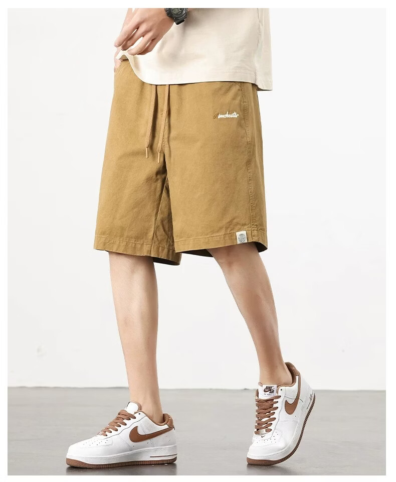 ROMON Men's Cotton Work Shorts Summer 2026 New Loose Straight Casual Mid-Length American Style Thin Five-Point Pants 18