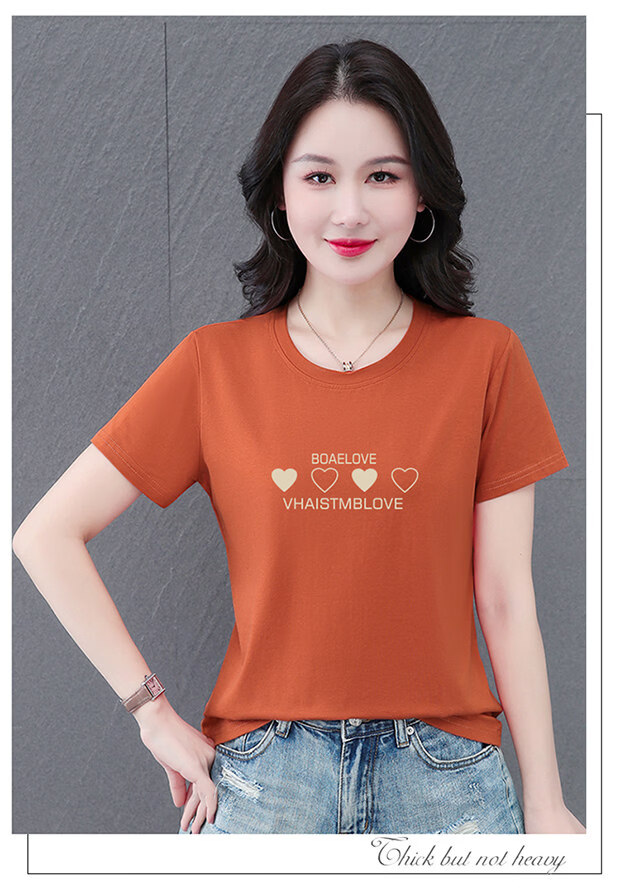 AEMAPE Good Cotton Short Sleeve T-Shirt Women Summer 2026 New Middle-aged Mom Mother's Day Casual Stylish Loose Fit Top 24