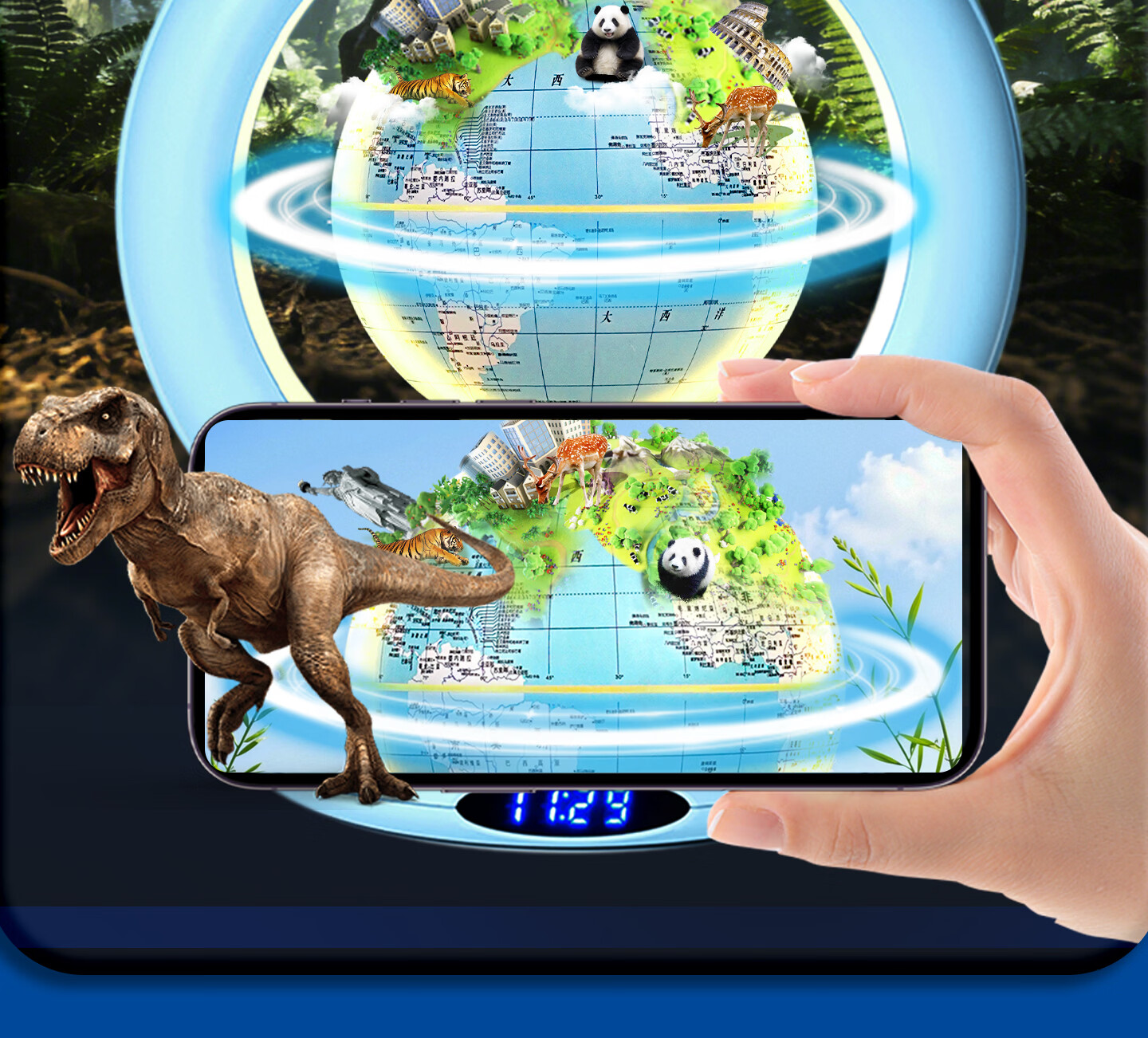 Blue Earth Bean Bag AI Magnetic Levitation Globe Smart Toy for Boys and Girls Ages 7-14 Birthday Children's Day Gift 18