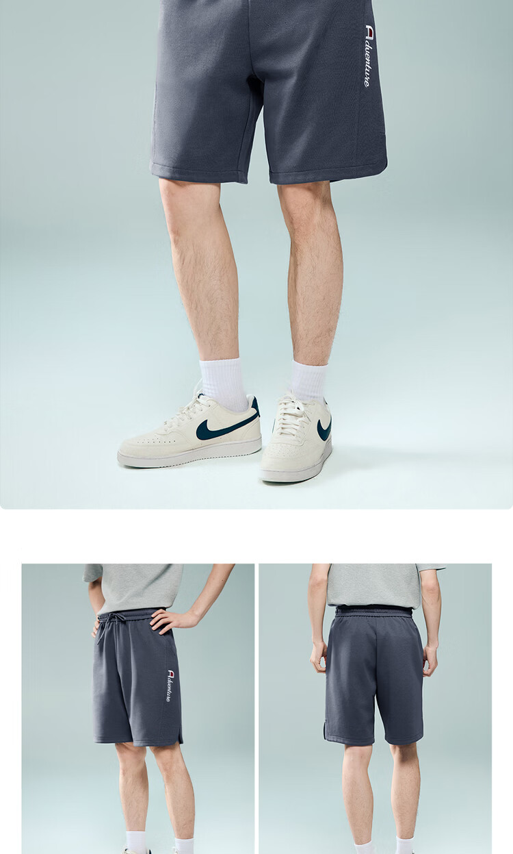 Giordano Men's Casual Shorts Letter Embroidered Knit Sweatpants Drawstring Elastic Waist Sports Pants 13106305 16
