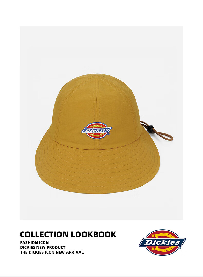 Dickies New Solid Color Double Brim Sunshade Fisherman Hat Unisex Couple Large Brim Breathable Sun Protection Hiking Cap Blue 19