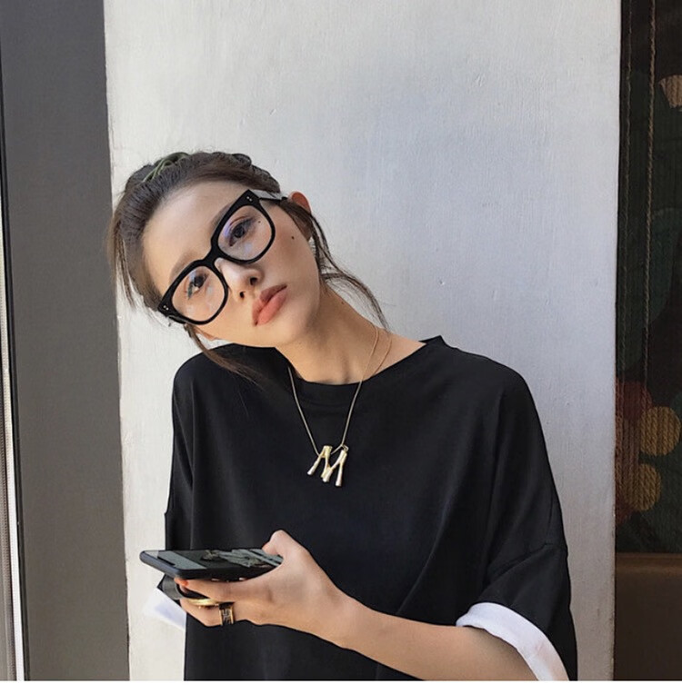 黑色粗框黑框眼镜女潮显小方形眼镜架雪梨同款大框素颜 豹纹方形款 1