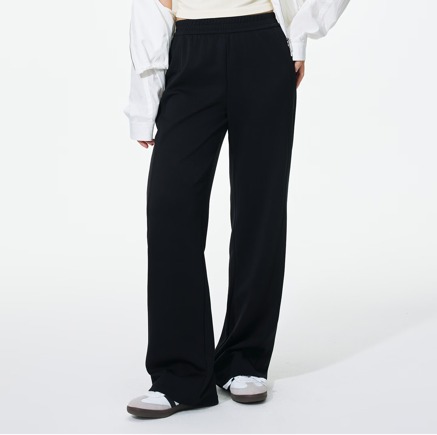 Guniangjia Straight-Leg Casual Wide-Leg Pants White Women's Spring Summer Soft Thin Plus Size Loose Trousers 2