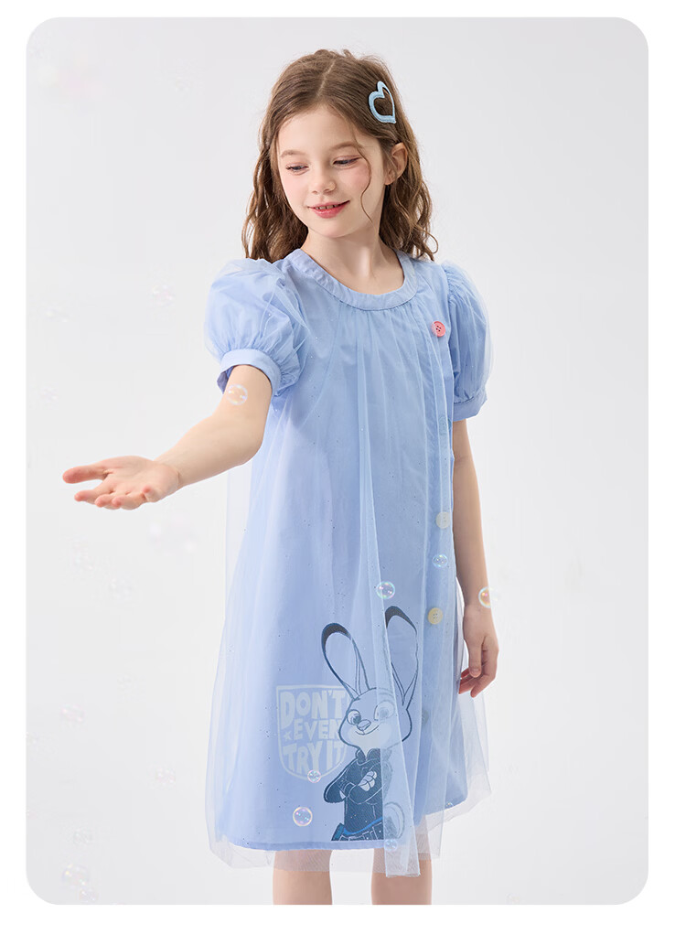 Disney Girls Summer Dress 2026 New Stylish Princess Dress Children's Baby Summer Clothing 14