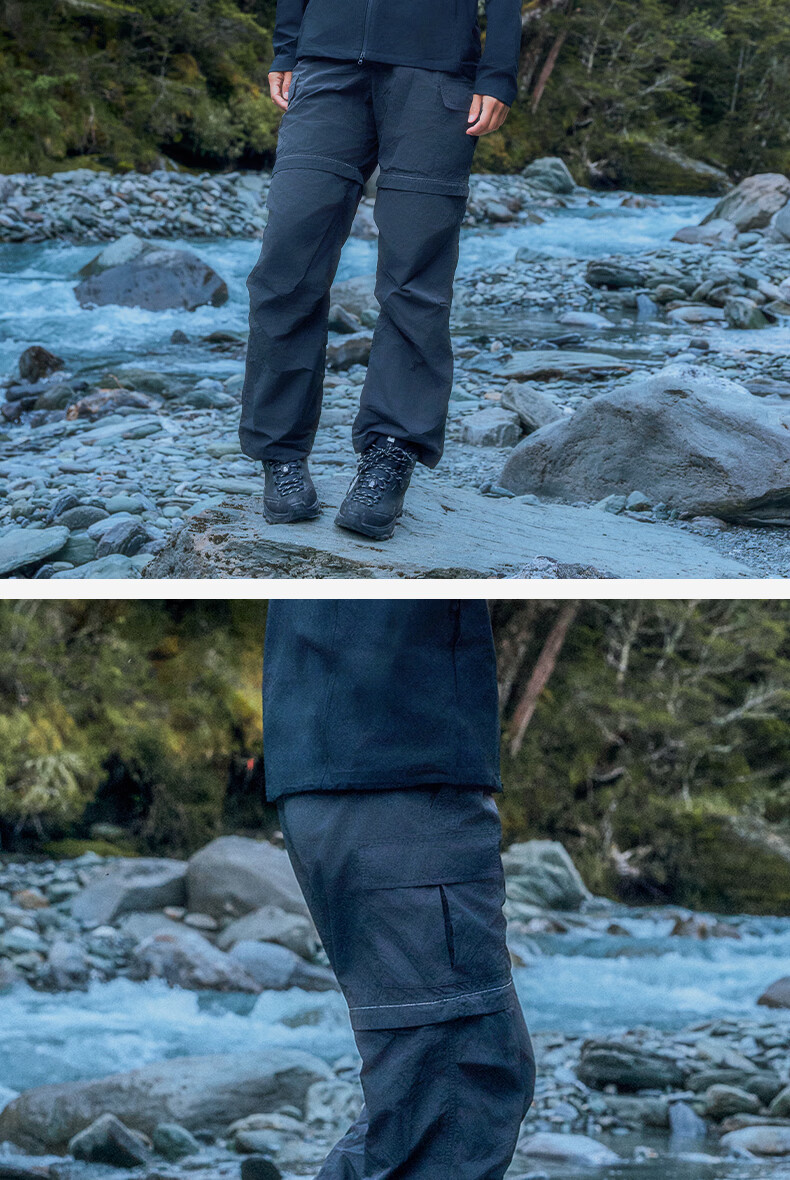 BEIN SPACE Summer New Women's Hiking Durable Water-Repellent Detachable Outdoor Long Pants Mountaineering Pants A080 Moon Shadow Gray L 30