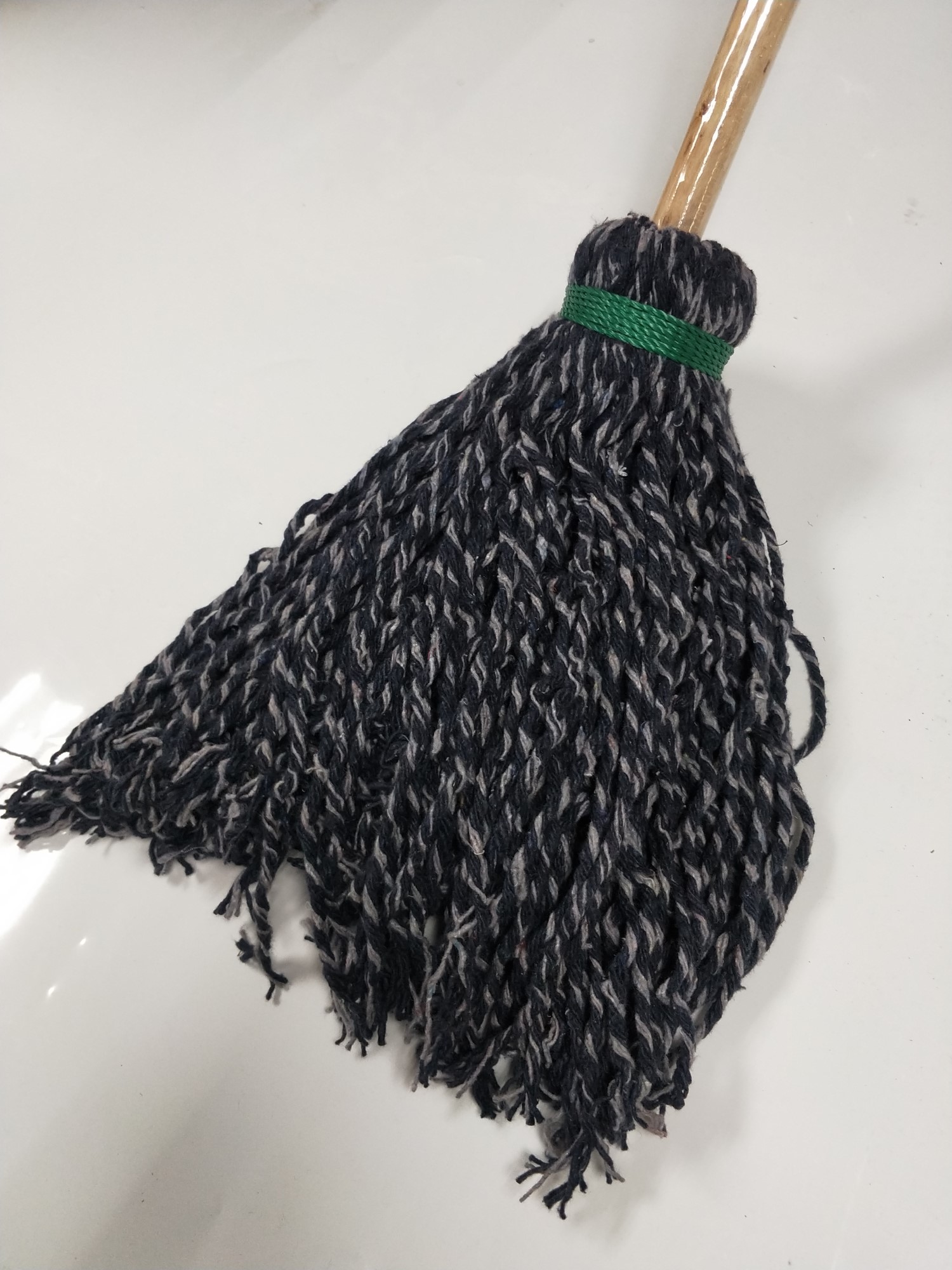 大圆头木把木杆墩布棉线吸水拖把绒线布条老式拖把酒店物业 大号红白