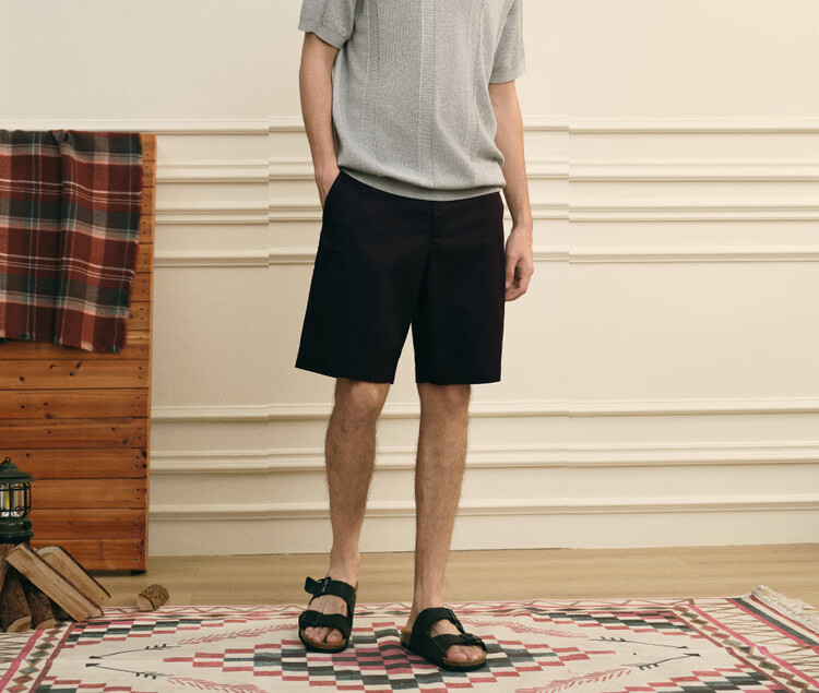 Giordano G+ 2026 Summer New Lyocell Cooling Embroidered Mid-Rise Straight Casual Shorts for Men 01106349 20