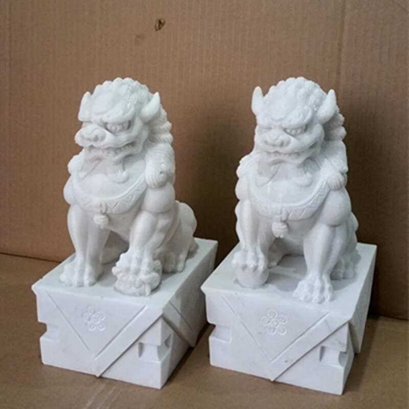 石狮子摆件青石小狮子客厅装饰摆件石雕狮子家用一对石头看门墓地狮子