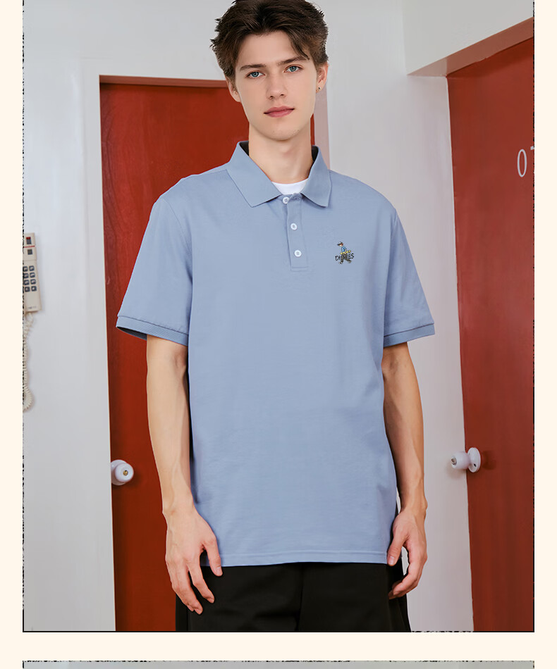 Dickies Mulberry Silk Short Sleeve Polo Shirt Men Summer New Antibacterial Cooling Light Business Collar T-Shirt B Light Gray L 12