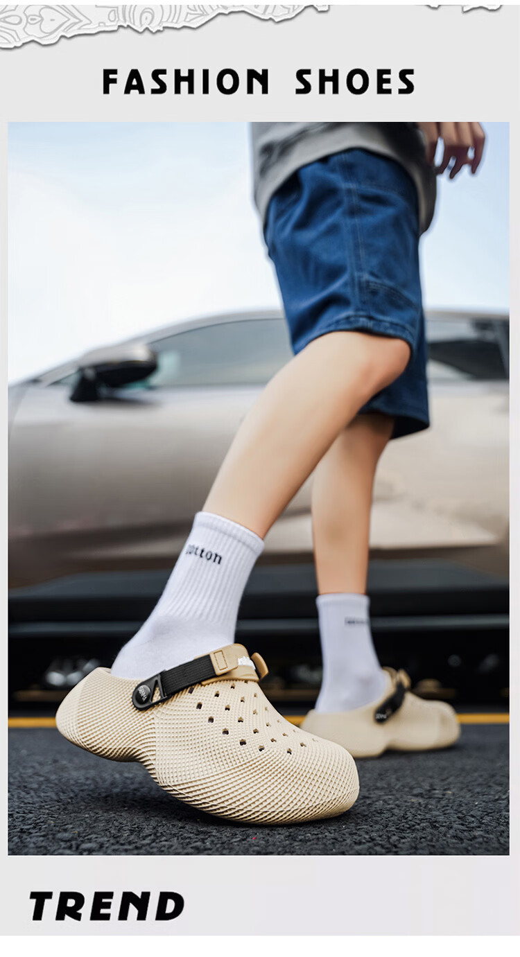 Senma Men's Summer 2026 New Anti-Slip Odor-Resistant Closed-Toe Clogs Outdoor Driving Dual-Use Sandals Beach Shoes 3