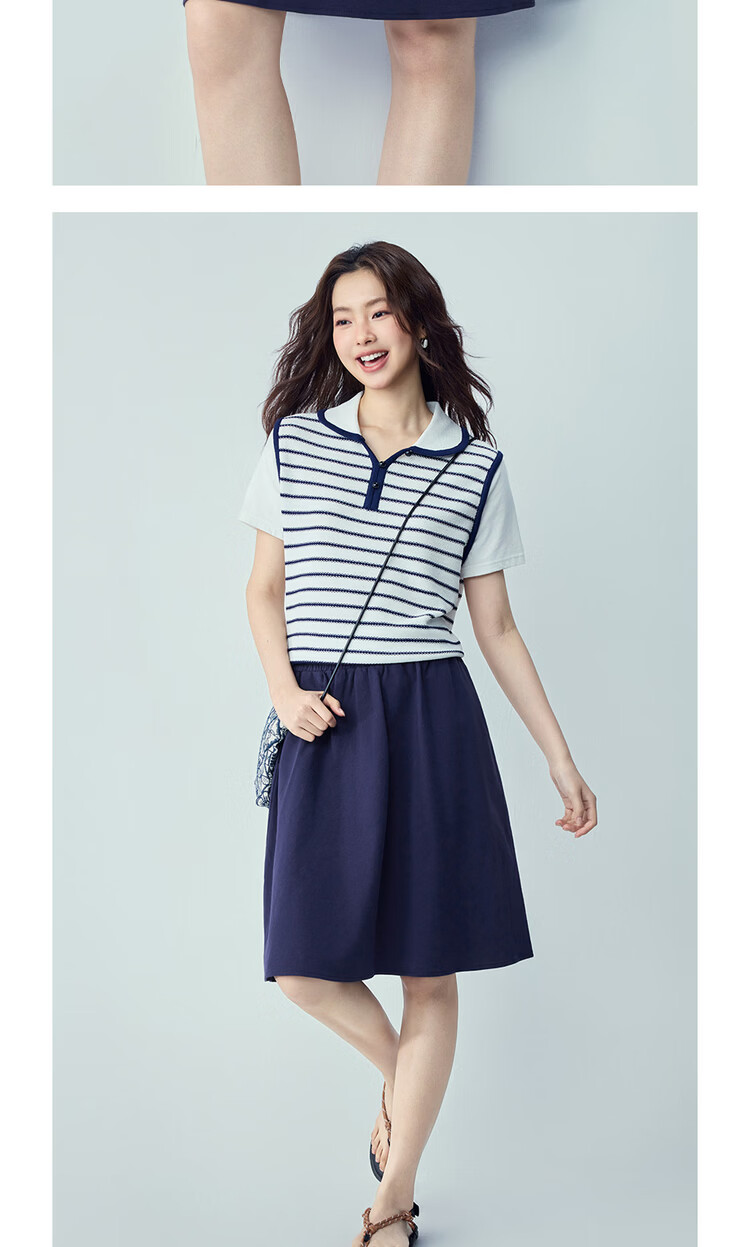 Giordano Women's Skirt 2026 Summer New Pure Cotton Solid Color Simple Elastic Waist Sweatshirt Skirt 05466452 16