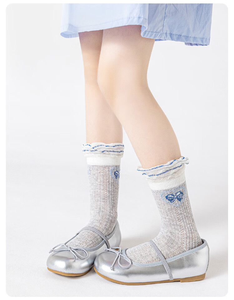Deesha Class A Children's Socks Summer Thin Mesh Breathable Girls Socks High Elastic Non-binding Seamless Cute Skin-friendly Combed Cotton Socks 12