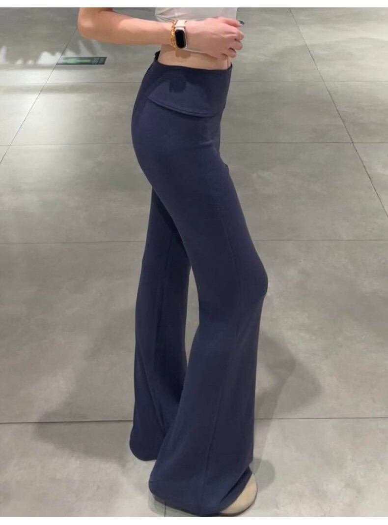 Langsha Women's Thin Flared Pants Summer 2026 New American Style High Waist Slim Yoga Flared Sweatpants Draped Casual Sports Pants 20