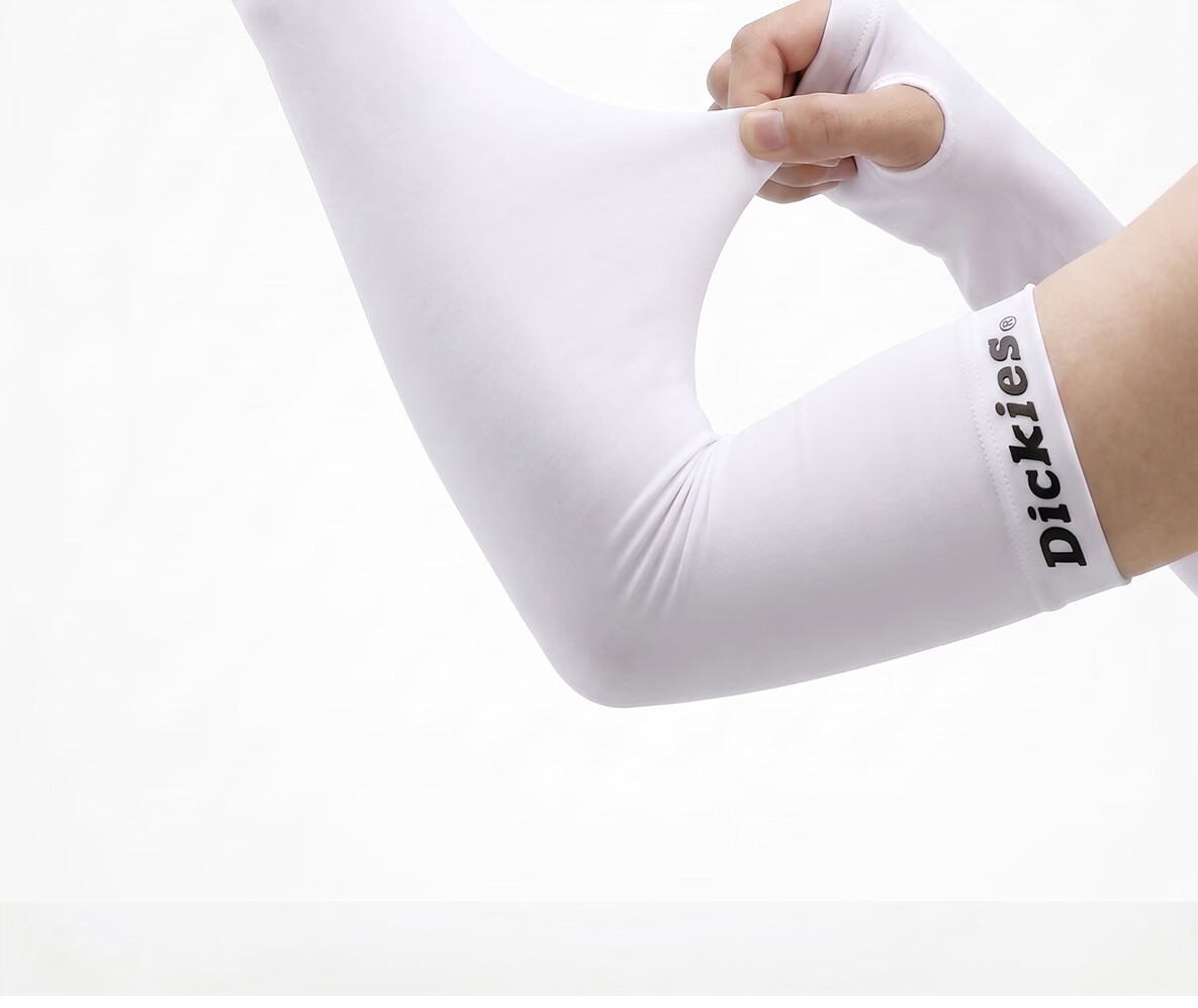 Dickies Women's Cooling UV Protection Ice Silk Arm Sleeves for Driving, Cycling, Outdoor Fishing - White 10